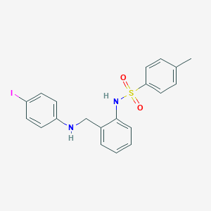 molecular formula C20H19IN2O2S B379328 N-{2-[(4-iodoanilino)methyl]phenyl}-4-methylbenzenesulfonamide 