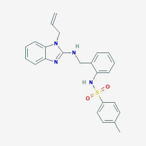 molecular formula C24H24N4O2S B379332 N-(2-{[(1-allyl-1H-benzimidazol-2-yl)amino]methyl}phenyl)-4-methylbenzenesulfonamide 