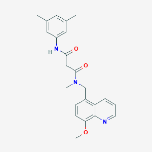 molecular formula C23H25N3O3 B3793333 N'-(3,5-dimethylphenyl)-N-[(8-methoxyquinolin-5-yl)methyl]-N-methylmalonamide 