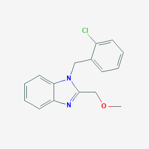 molecular formula C16H15ClN2O B379342 1-[(2-Chlorophenyl)methyl]-2-(methoxymethyl)benzimidazole CAS No. 637745-49-4