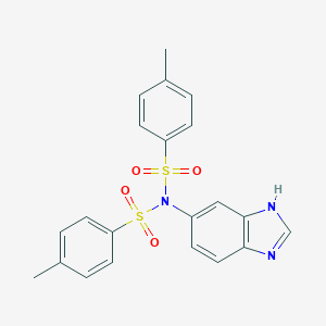 molecular formula C21H19N3O4S2 B379343 N-(1H-benzimidazol-5-yl)-4-methyl-N-[(4-methylphenyl)sulfonyl]benzenesulfonamide 