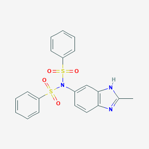molecular formula C20H17N3O4S2 B379346 N-(2-methyl-1H-benzimidazol-5-yl)-N-(phenylsulfonyl)benzenesulfonamide 