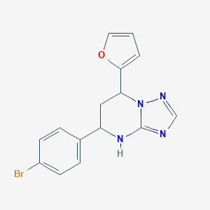 molecular formula C15H13BrN4O B379347 5-(4-Bromophenyl)-7-(2-furyl)-4,5,6,7-tetrahydro[1,2,4]triazolo[1,5-a]pyrimidine CAS No. 573939-34-1