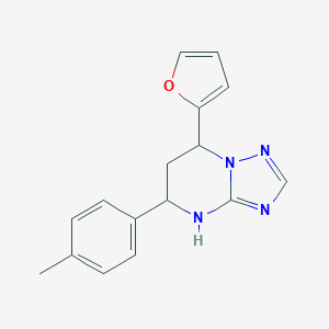 molecular formula C16H16N4O B379348 7-(2-Furyl)-5-(4-methylphenyl)-4,5,6,7-tetrahydro[1,2,4]triazolo[1,5-a]pyrimidine CAS No. 587014-17-3