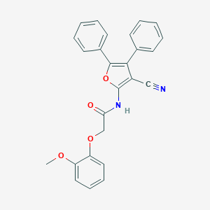 molecular formula C26H20N2O4 B379349 N-(3-cyano-4,5-diphenyl-2-furyl)-2-(2-methoxyphenoxy)acetamide CAS No. 586987-18-0