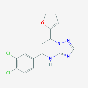 molecular formula C15H12Cl2N4O B379350 5-(3,4-Dichlorophenyl)-7-(2-furyl)-4,5,6,7-tetrahydro[1,2,4]triazolo[1,5-a]pyrimidine CAS No. 577769-95-0