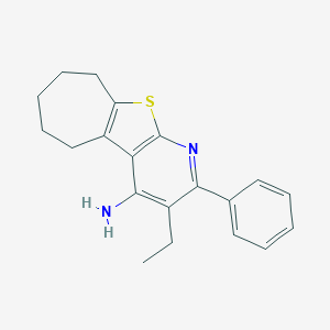 molecular formula C20H22N2S B379352 3-ethyl-2-phenyl-6,7,8,9-tetrahydro-5H-cyclohepta[4,5]thieno[2,3-b]pyridin-4-ylamine CAS No. 825601-52-3