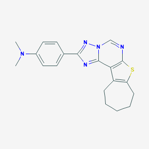 molecular formula C20H21N5S B379358 N,N-dimethyl-N-[4-(9,10,11,12-tetrahydro-8H-cyclohepta[4,5]thieno[3,2-e][1,2,4]triazolo[1,5-c]pyrimidin-2-yl)phenyl]amine CAS No. 694506-71-3