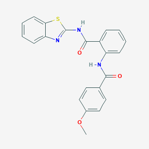 molecular formula C22H17N3O3S B379360 N-(1,3-benzothiazol-2-yl)-2-[(4-methoxybenzoyl)amino]benzamide CAS No. 674337-91-8