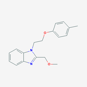 molecular formula C18H20N2O2 B379374 2-(methoxymethyl)-1-[2-(4-methylphenoxy)ethyl]-1H-1,3-benzodiazole CAS No. 638141-08-9