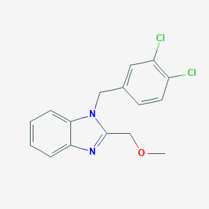 molecular formula C16H14Cl2N2O B379375 1-[(3,4-DICHLOROPHENYL)METHYL]-2-(METHOXYMETHYL)-1H-1,3-BENZODIAZOLE 