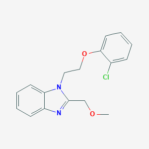 molecular formula C17H17ClN2O2 B379381 1-[2-(2-Chlorophenoxy)ethyl]-2-(methoxymethyl)benzimidazole 