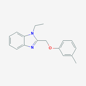 molecular formula C17H18N2O B379384 1-ETHYL-2-[(3-METHYLPHENOXY)METHYL]-1H-1,3-BENZODIAZOLE 