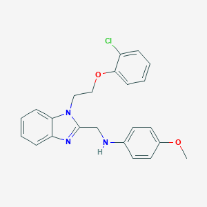 molecular formula C23H22ClN3O2 B379396 N-({1-[2-(2-CHLOROPHENOXY)ETHYL]-1H-1,3-BENZODIAZOL-2-YL}METHYL)-4-METHOXYANILINE 