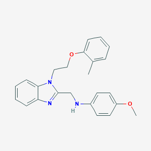 molecular formula C24H25N3O2 B379406 N-(4-methoxyphenyl)-N-({1-[2-(2-methylphenoxy)ethyl]-1H-benzimidazol-2-yl}methyl)amine 