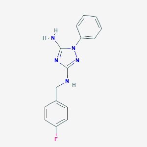 molecular formula C15H14FN5 B379411 N~3~-(4-fluorobenzyl)-1-phenyl-1H-1,2,4-triazole-3,5-diamine 