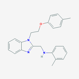 molecular formula C24H25N3O B379413 N-({1-[2-(4-methylphenoxy)ethyl]-1H-benzimidazol-2-yl}methyl)-N-(2-methylphenyl)amine 