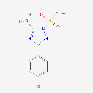 molecular formula C10H11ClN4O2S B379414 5-(4-Chloro-phenyl)-2-ethanesulfonyl-2H-[1,2,4]triazol-3-ylamine 