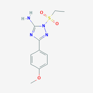 molecular formula C11H14N4O3S B379417 1-(ethylsulfonyl)-3-(4-methoxyphenyl)-1H-1,2,4-triazol-5-amine 