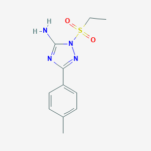 molecular formula C11H14N4O2S B379419 2-Ethanesulfonyl-5-p-tolyl-2H-[1,2,4]triazol-3-ylamine 