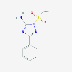 molecular formula C10H12N4O2S B379420 2-Ethanesulfonyl-5-phenyl-2H-[1,2,4]triazol-3-ylamine 