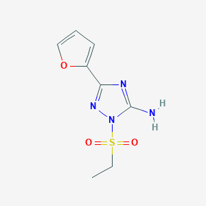 molecular formula C8H10N4O3S B379421 1-(ethylsulfonyl)-3-(2-furyl)-1H-1,2,4-triazol-5-amine 