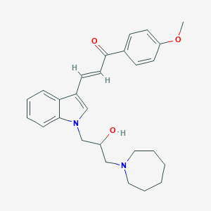 molecular formula C27H32N2O3 B379423 3-{1-[3-(1-azepanyl)-2-hydroxypropyl]-1H-indol-3-yl}-1-(4-methoxyphenyl)-2-propen-1-one 