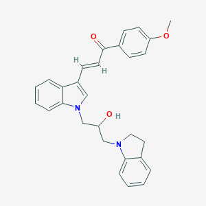 molecular formula C29H28N2O3 B379426 3-{1-[3-(2,3-dihydro-1H-indol-1-yl)-2-hydroxypropyl]-1H-indol-3-yl}-1-(4-methoxyphenyl)-2-propen-1-one 