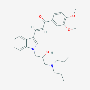molecular formula C28H36N2O4 B379428 1-(3,4-dimethoxyphenyl)-3-{1-[3-(dipropylamino)-2-hydroxypropyl]-1H-indol-3-yl}-2-propen-1-one 