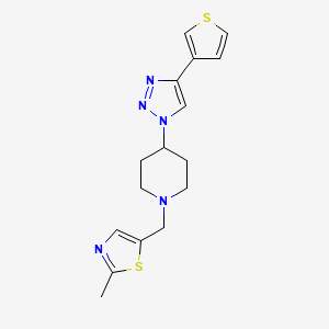 molecular formula C16H19N5S2 B3794323 1-[(2-methyl-1,3-thiazol-5-yl)methyl]-4-[4-(3-thienyl)-1H-1,2,3-triazol-1-yl]piperidine trifluoroacetate 
