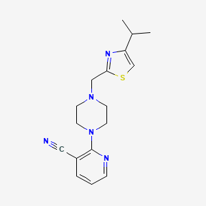 molecular formula C17H21N5S B3794334 2-{4-[(4-isopropyl-1,3-thiazol-2-yl)methyl]piperazin-1-yl}nicotinonitrile 