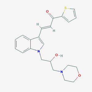 (E)-3-[1-(2-hydroxy-3-morpholin-4-ylpropyl)indol-3-yl]-1-thiophen-2-ylprop-2-en-1-one