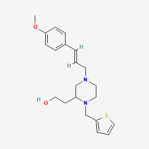 molecular formula C21H28N2O2S B3794377 2-[4-[(2E)-3-(4-methoxyphenyl)-2-propen-1-yl]-1-(2-thienylmethyl)-2-piperazinyl]ethanol 
