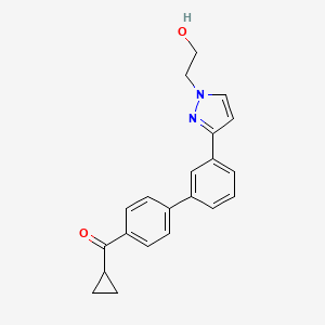 molecular formula C21H20N2O2 B3794487 cyclopropyl{3'-[1-(2-hydroxyethyl)-1H-pyrazol-3-yl]-4-biphenylyl}methanone 