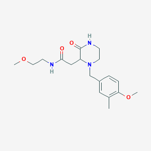 molecular formula C18H27N3O4 B3794492 N-(2-methoxyethyl)-2-[1-(4-methoxy-3-methylbenzyl)-3-oxo-2-piperazinyl]acetamide 