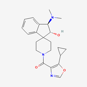 molecular formula C22H27N3O3 B3794537 (5-cyclopropyl-1,3-oxazol-4-yl)-[(1R,2R)-1-(dimethylamino)-2-hydroxyspiro[1,2-dihydroindene-3,4'-piperidine]-1'-yl]methanone 