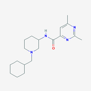 molecular formula C19H30N4O B3794584 N-[1-(cyclohexylmethyl)-3-piperidinyl]-2,6-dimethyl-4-pyrimidinecarboxamide 