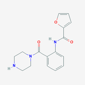 molecular formula C16H17N3O3 B379468 N-[2-(1-piperazinylcarbonyl)phenyl]-2-furamide 