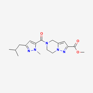 molecular formula C17H23N5O3 B3794691 methyl 5-[(3-isobutyl-1-methyl-1H-pyrazol-5-yl)carbonyl]-4,5,6,7-tetrahydropyrazolo[1,5-a]pyrazine-2-carboxylate 