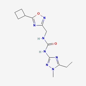 molecular formula C13H19N7O2 B3794694 N-[(5-cyclobutyl-1,2,4-oxadiazol-3-yl)methyl]-N'-(5-ethyl-1-methyl-1H-1,2,4-triazol-3-yl)urea 