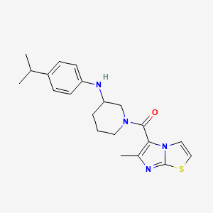 molecular formula C21H26N4OS B3794749 N-(4-isopropylphenyl)-1-[(6-methylimidazo[2,1-b][1,3]thiazol-5-yl)carbonyl]-3-piperidinamine 