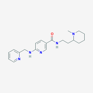 molecular formula C20H27N5O B3794795 N-[2-(1-methyl-2-piperidinyl)ethyl]-6-[(2-pyridinylmethyl)amino]nicotinamide 