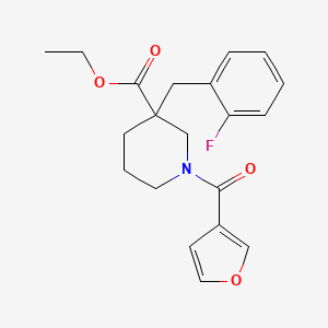 molecular formula C20H22FNO4 B3794993 ethyl 3-(2-fluorobenzyl)-1-(3-furoyl)-3-piperidinecarboxylate 