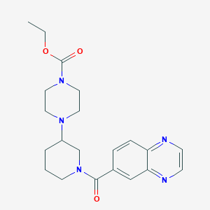 molecular formula C21H27N5O3 B3795153 Ethyl 4-[1-(quinoxaline-6-carbonyl)piperidin-3-yl]piperazine-1-carboxylate 