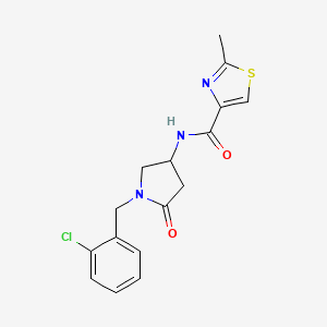 molecular formula C16H16ClN3O2S B3795442 N-[1-(2-chlorobenzyl)-5-oxo-3-pyrrolidinyl]-2-methyl-1,3-thiazole-4-carboxamide 