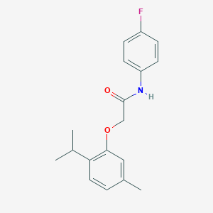 molecular formula C18H20FNO2 B379560 N-(4-fluorophenyl)-2-[5-methyl-2-(propan-2-yl)phenoxy]acetamide 