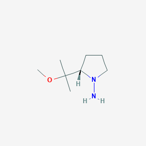 molecular formula C8H18N2O B037957 (S)-2-(2-Methoxypropan-2-yl)pyrrolidin-1-amine CAS No. 118535-61-8