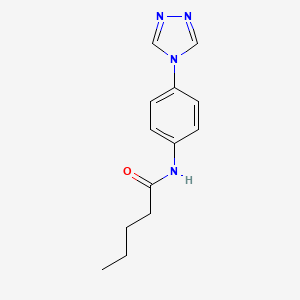 molecular formula C13H16N4O B3795808 N-[4-(4H-1,2,4-triazol-4-yl)phenyl]pentanamide 