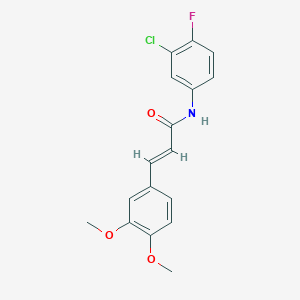 B379591 N-(3-chloro-4-fluorophenyl)-3-(3,4-dimethoxyphenyl)acrylamide CAS No. 301681-88-9