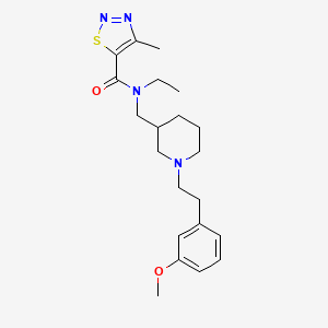 molecular formula C21H30N4O2S B3795976 N-ethyl-N-({1-[2-(3-methoxyphenyl)ethyl]-3-piperidinyl}methyl)-4-methyl-1,2,3-thiadiazole-5-carboxamide 